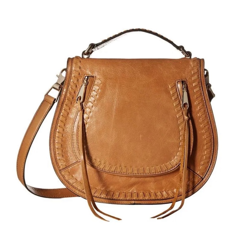 Rebecca Minkoff Leather Vanity Saddle Bag Cognac - Picture 9 of 16